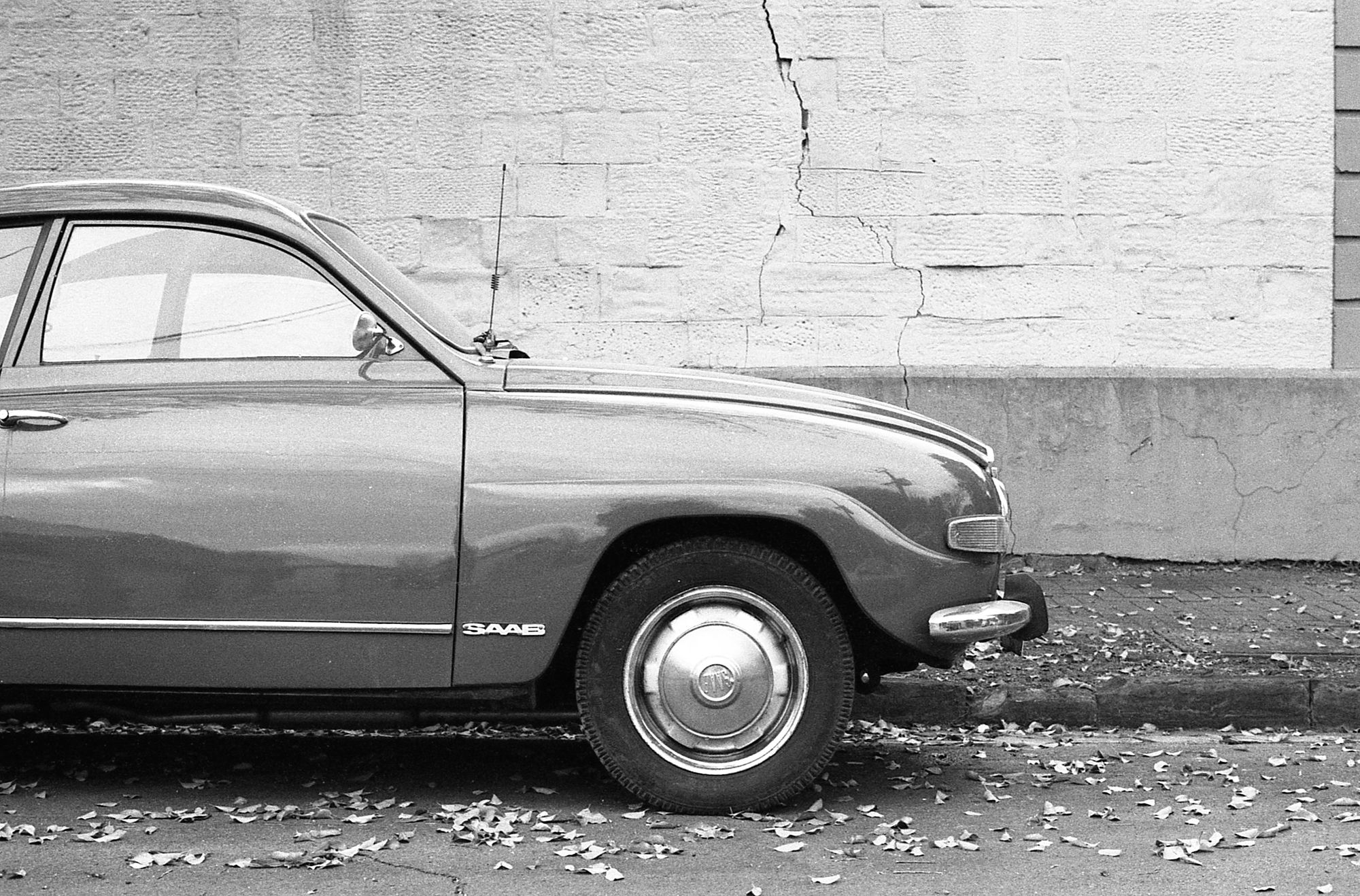Side view of a parked SAAB 96.